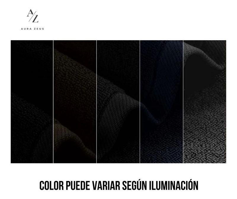 SET DE 2 TOALLAS DE BANO 140X70 CM ALGODON 500GR GRANDES NEGRO - 6