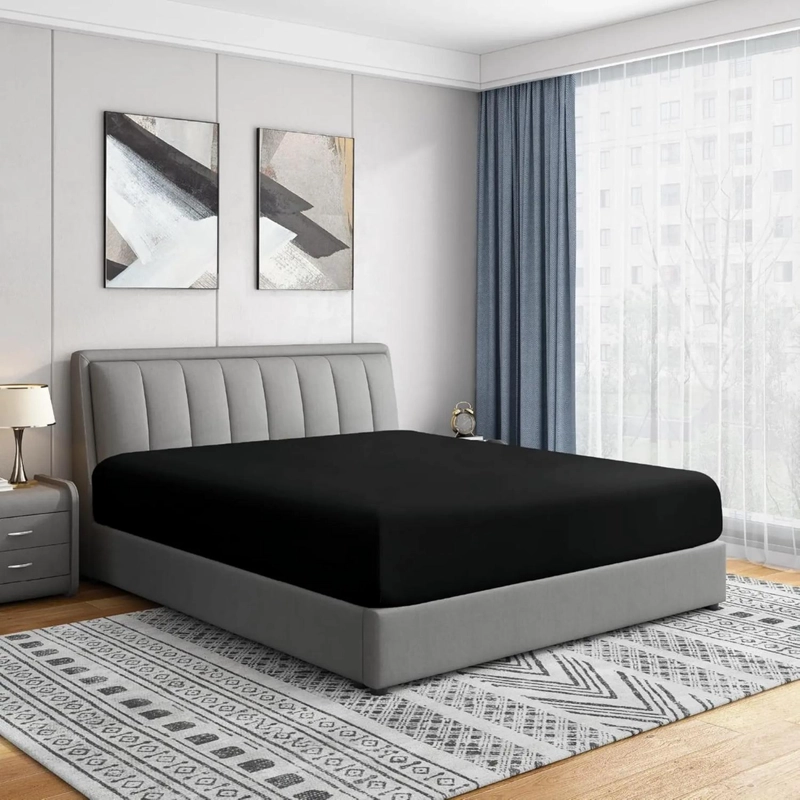 SABANAS BAJERA AJUSTABLE 1800 HILOS MICROFIBRA HOGAR ROPA CAMA ELASTICADA AZ TAMAÑO KING - 1
