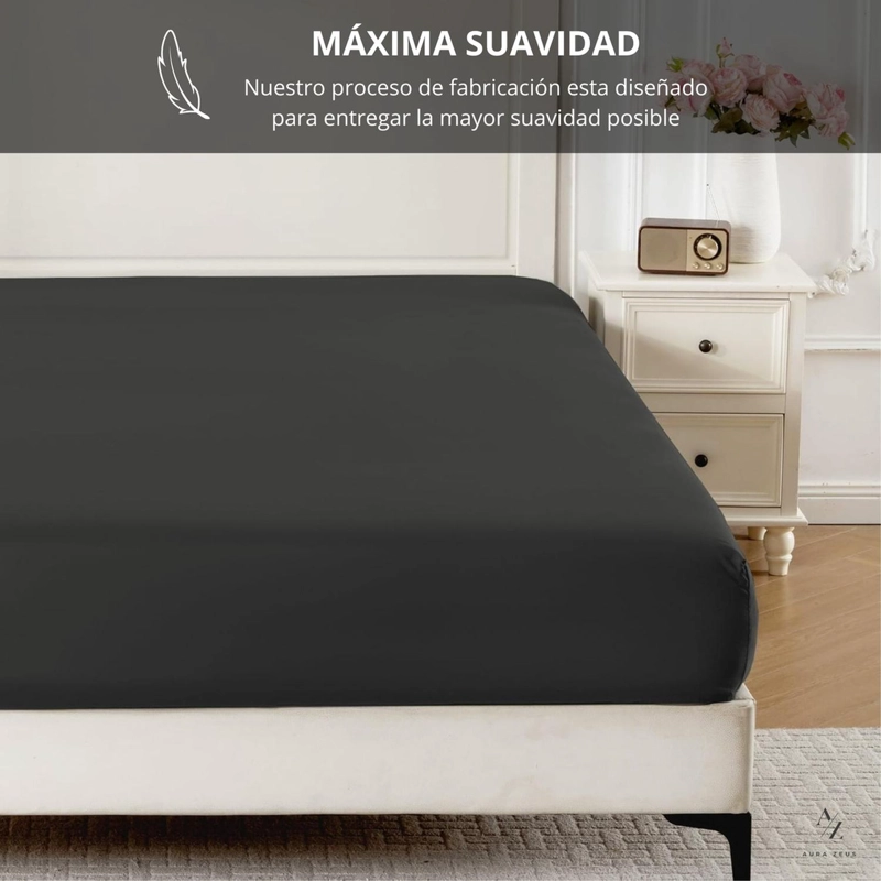 SABANAS BAJERA AJUSTABLE 1800 HILOS MICROFIBRA HOGAR ROPA CAMA ELASTICADA AZ TAMAÑO KING - 3