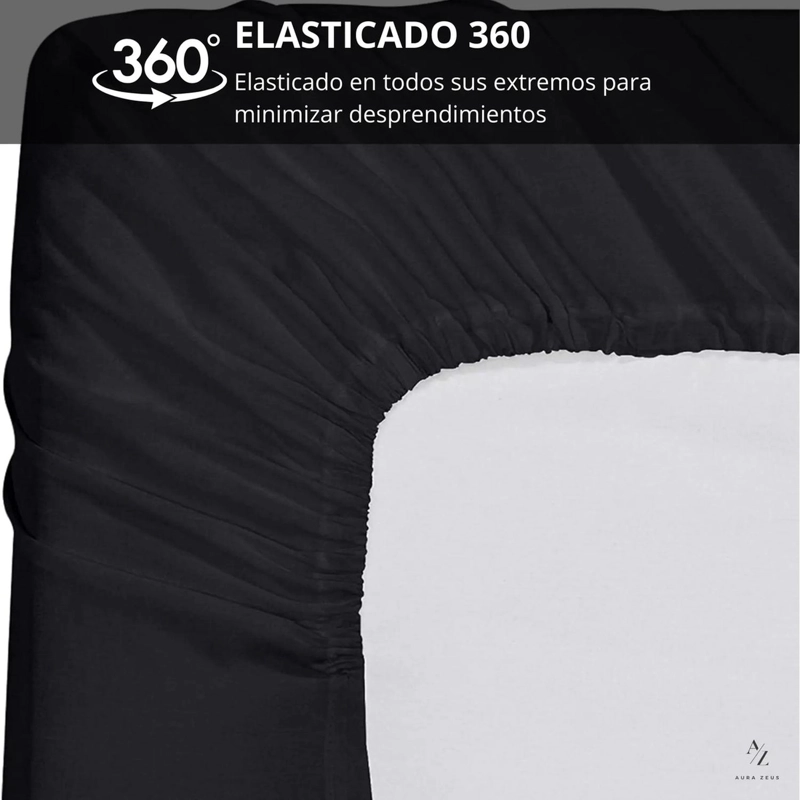 SABANAS BAJERA AJUSTABLE 1800 HILOS MICROFIBRA HOGAR ROPA CAMA ELASTICADA AZ TAMAÑO KING - 4
