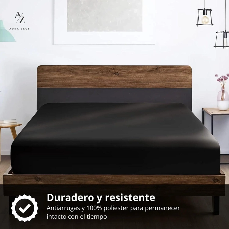 SABANAS BAJERA AJUSTABLE 1800 HILOS MICROFIBRA HOGAR ROPA CAMA ELASTICADA AZ TAMAÑO KING - 6