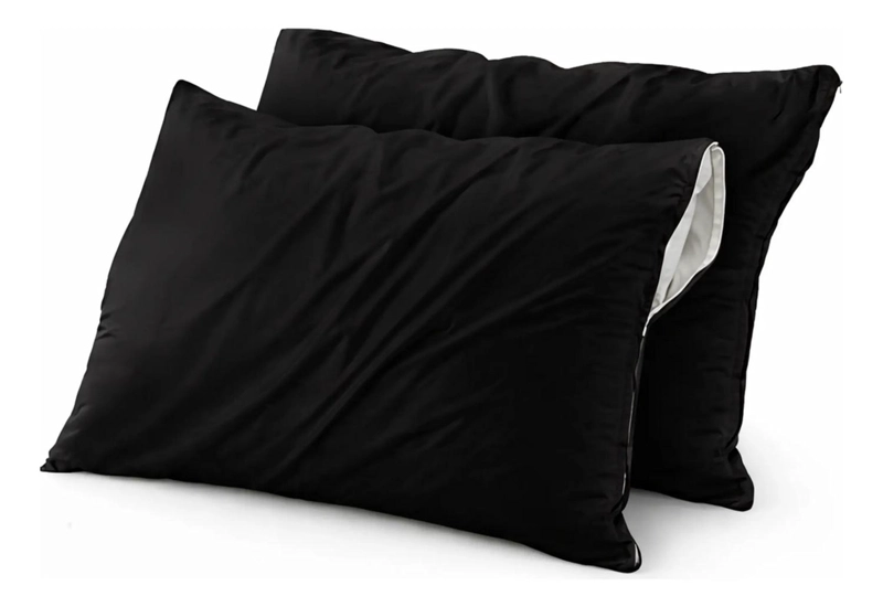 SET DE 2 FUNDAS PARA ALMOHADAS IMPERMEABLES 50X70-90 CM CIERRE NEGRO - 1