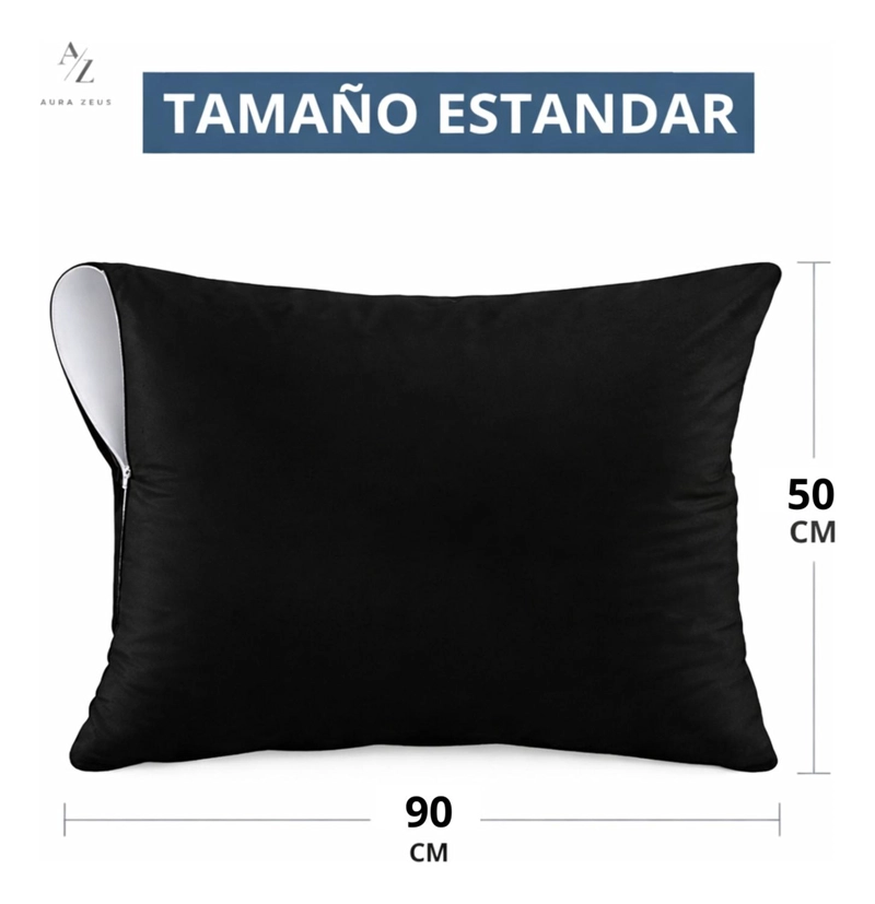 SET DE 2 FUNDAS PARA ALMOHADAS IMPERMEABLES 50X70-90 CM CIERRE NEGRO - 2