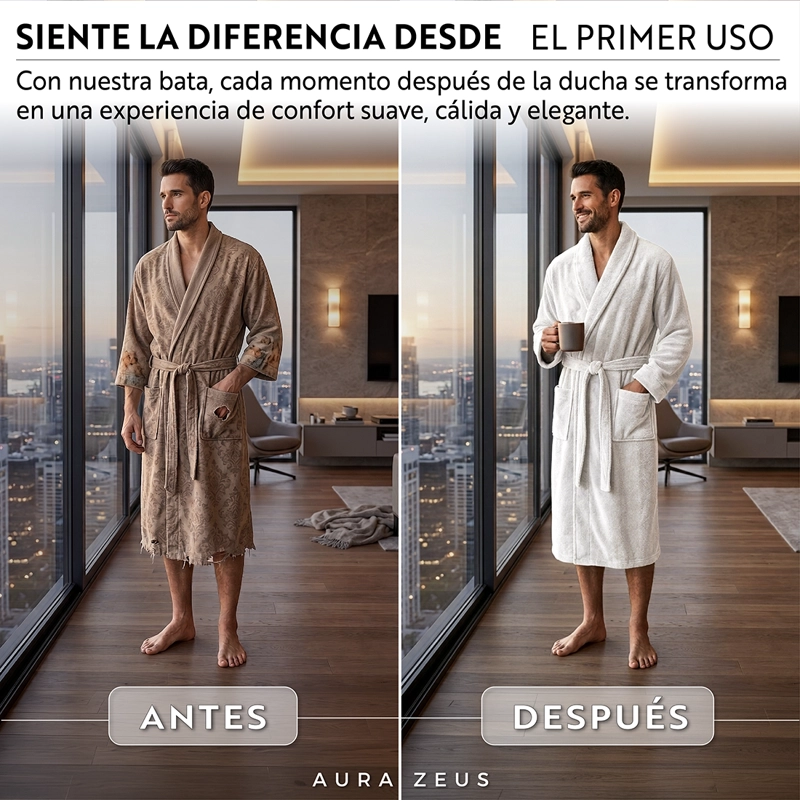 BATA DE BANO MICROFIBRA ABSORBENTE SUAVE UNISEX SECA RAPIDO BLANCO TALLA L - 2