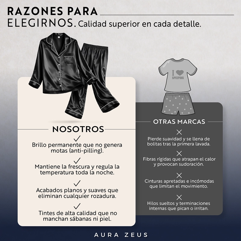 PIJAMA DE SATEN MUJER 2 PIEZAS SET CAMISA Y PANTALON SUAVE BOTON NEGRO TALLA M - 3