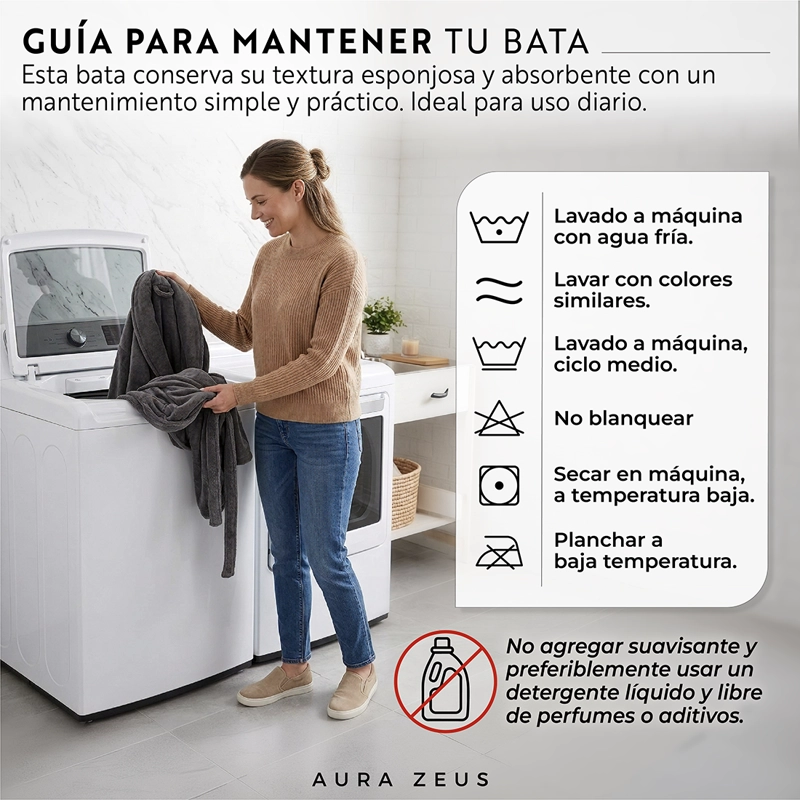 BATA DE BANO MICROFIBRA ABSORBENTE SUAVE UNISEX SECA RAPIDO GRIS TALLA M - 8
