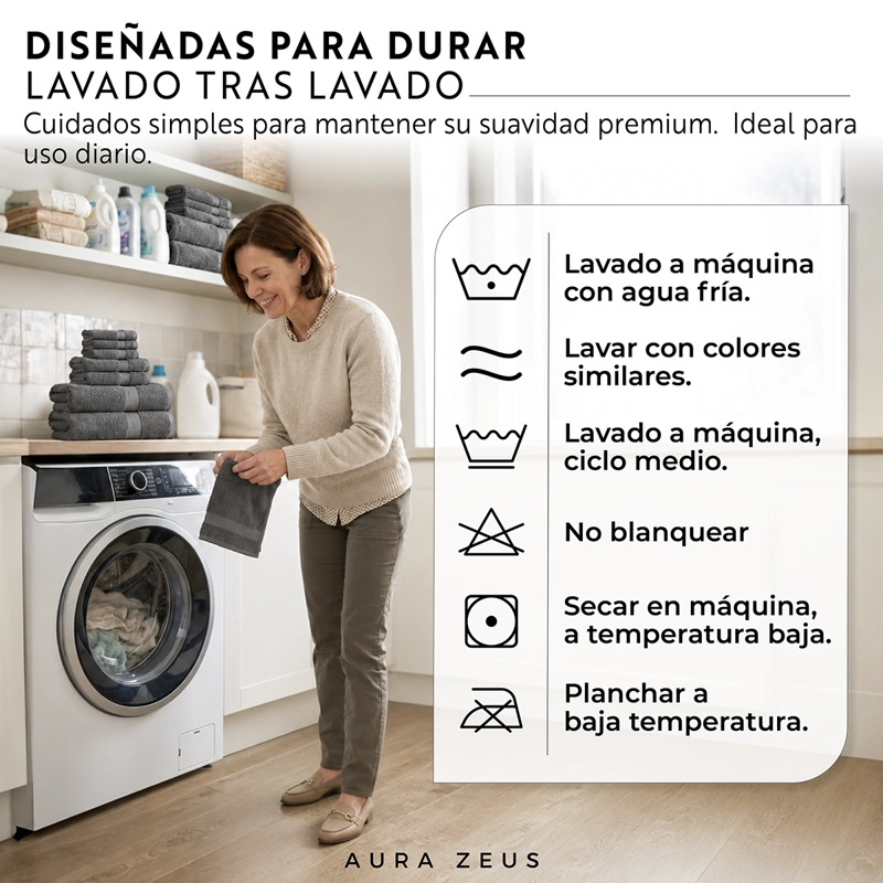 SET DE 6 TOALLAS DE BANO ALGODON 600GR/M2 CUERPO MANO GRANDE BLANCO GRIS - 8