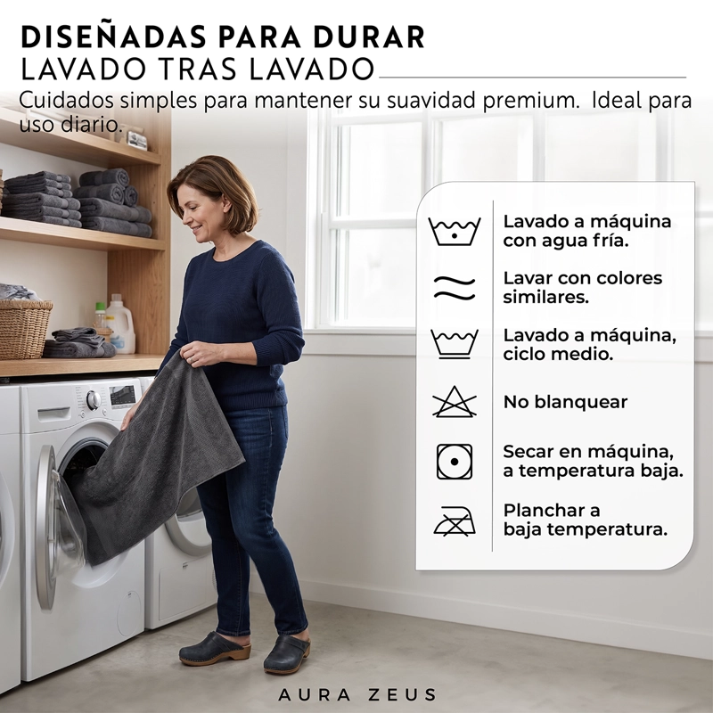 SET DE 8 TOALLAS DE BANO ALGODON 600GR/M2 CUERPO MANO GRANDE GRIS - 5