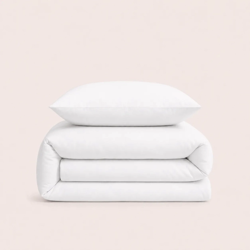 SET FUNDA DE PLUMON + FUNDA DE ALMOHADA 100% ALGODON 200 HILOS CASA NEROLA BLANCO 1.5 PLAZAS - 10