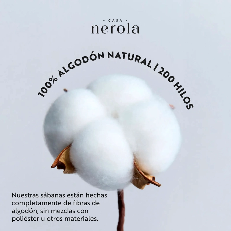 SET FUNDA DE PLUMON + 2 FUNDAS DE ALMOHADA 100% ALGODON 200 HILOS CASA NEROLA BLANCO 2 PLAZAS - 5
