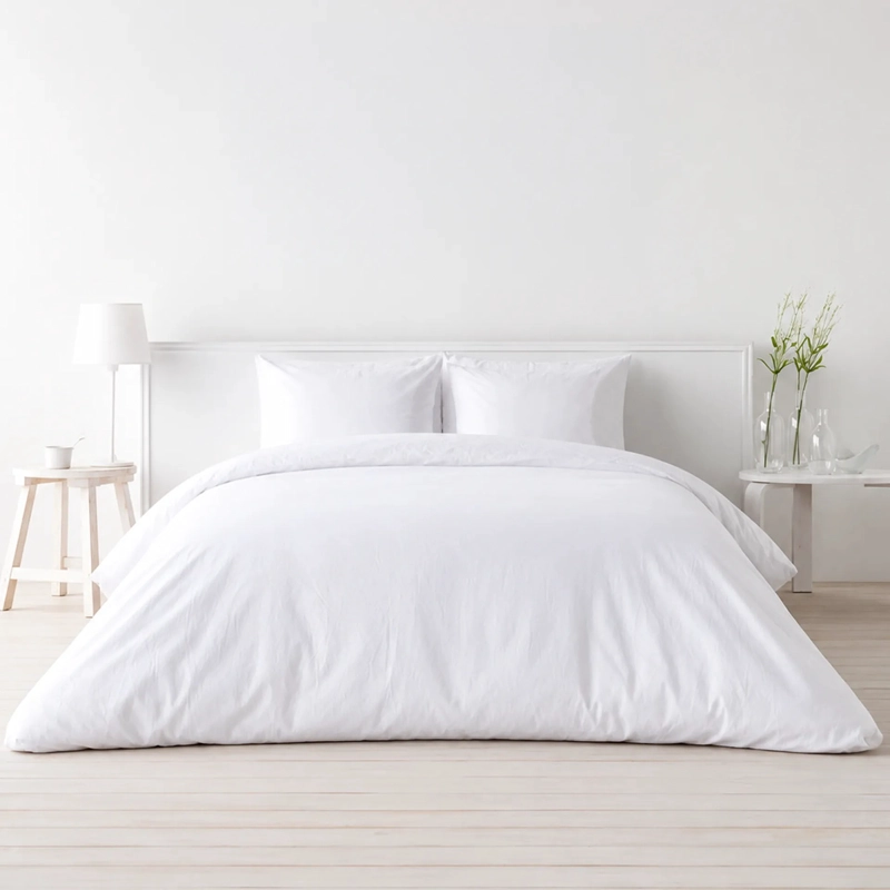 SET FUNDA DE PLUMON + 2 FUNDAS DE ALMOHADA 100% ALGODON 200 HILOS CASA NEROLA BLANCO 2 PLAZAS - 6