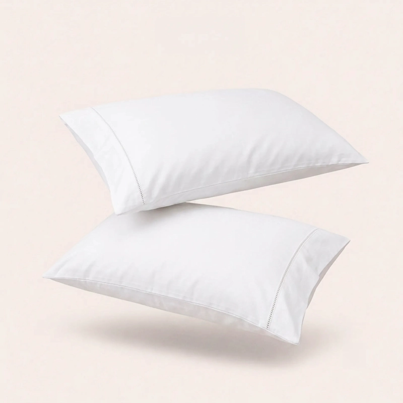 FUNDAS DE ALMOHADA 100% ALGODON 200 HILOS SET DE 2 PIEZAS BLANCO 50X90 - 1