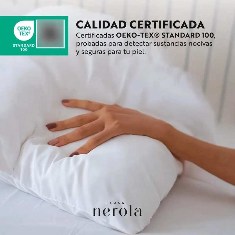 FUNDAS DE ALMOHADA 100% ALGODON 200 HILOS SET DE 2 PIEZAS BLANCO 50X90 - 4