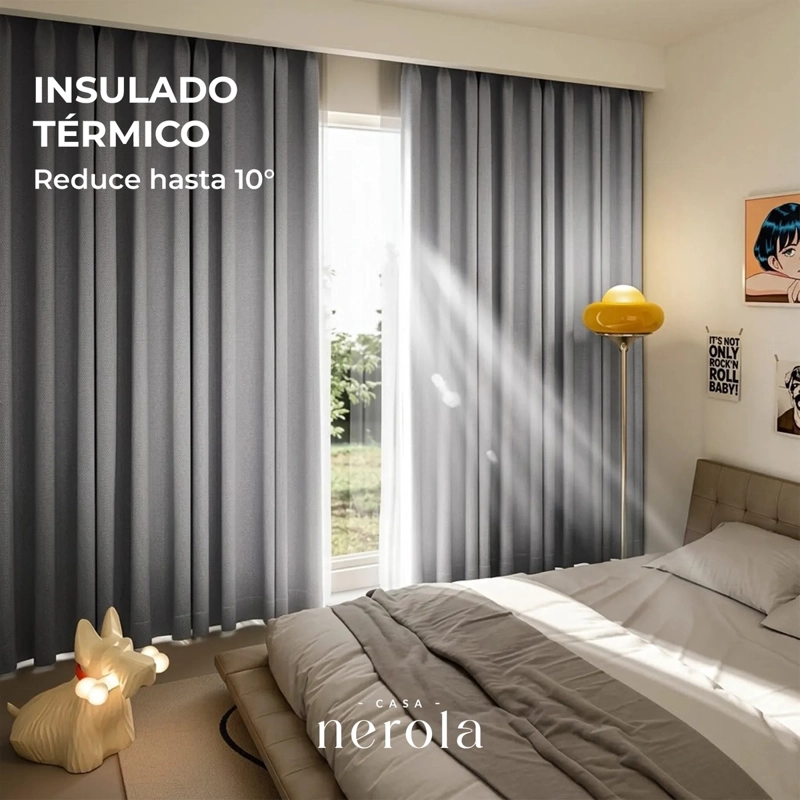 CORTINA BLACKOUT CASA NEROLA TEXTURA LINO 108X160 DORMITORIO Y SALON - 4