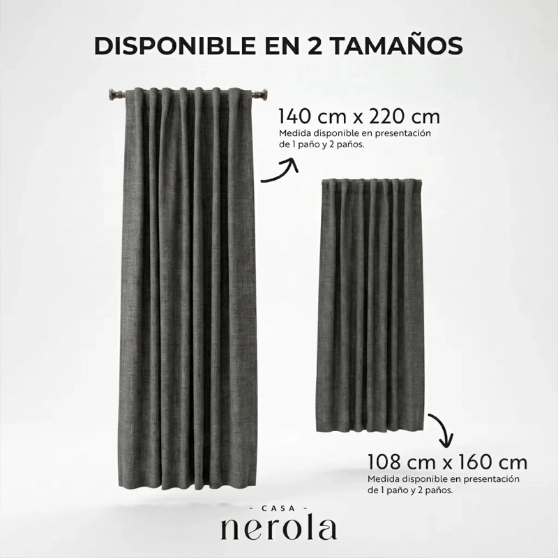 CORTINA BLACKOUT CASA NEROLA TEXTURA LINO 108X160 DORMITORIO Y SALON - 5