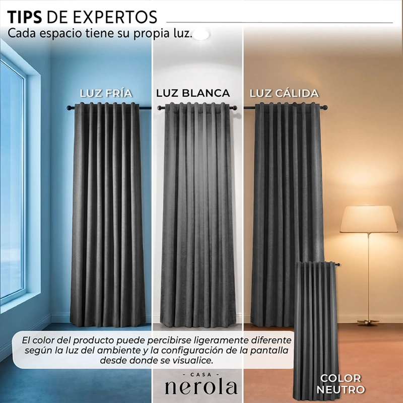CORTINA BLACKOUT CASA NEROLA TEXTURA LINO 108X160 DORMITORIO Y SALON - 8
