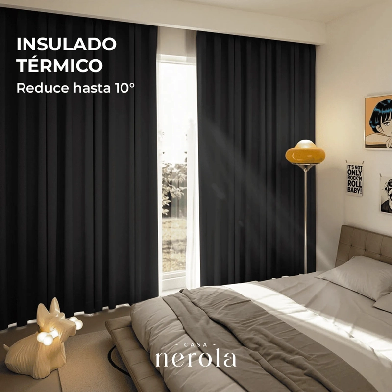 CORTINA BLACKOUT CASA NEROLA TEXTURA LINO 140X220 DORMITORIO Y SALON - 4