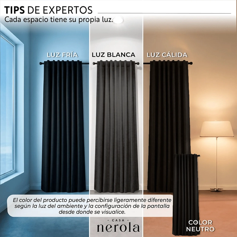 CORTINA BLACKOUT CASA NEROLA TEXTURA LINO 140X220 DORMITORIO Y SALON - 8