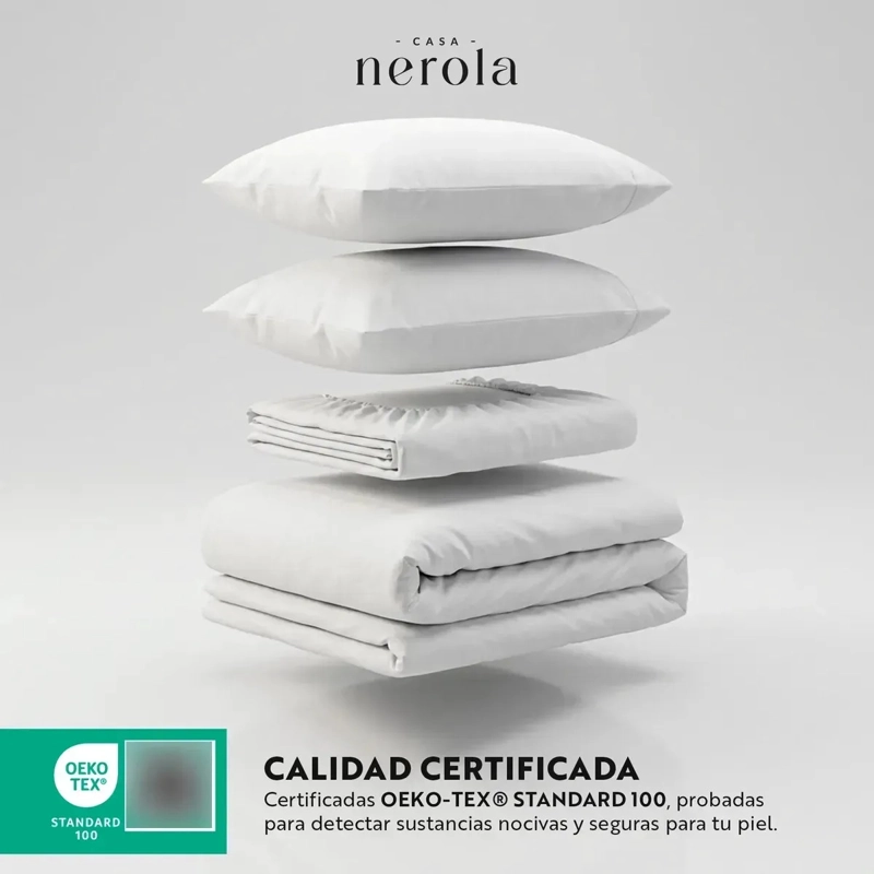 FUNDA PLUMON 2 PLAZAS + SABANA BAJERA + 2 FUNDAS DE ALMOHADA 240X250 CM BLANCO - 4