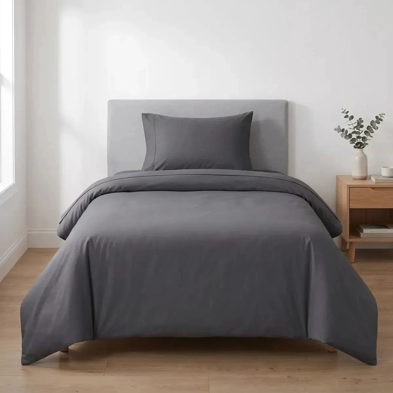 FUNDA PLUMON 1,5 PLAZAS + SABANA BAJERA + 1 FUNDA DE ALMOHADA 185X235 CM GRIS - 1