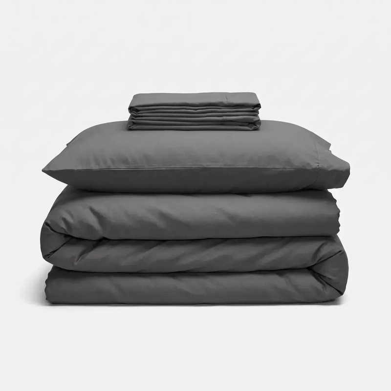 FUNDA PLUMON 1,5 PLAZAS + SABANA BAJERA + 1 FUNDA DE ALMOHADA 185X235 CM GRIS - 9
