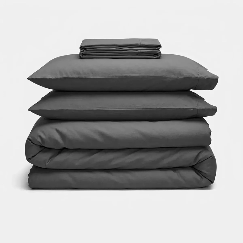 FUNDA PLUMON KING + SABANA BAJERA + 2 FUNDAS DE ALMOHADA 280X250 CM GRIS - 9