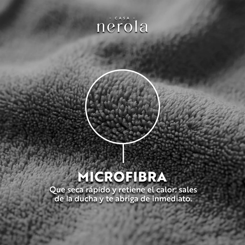 BATA DE BAÑO DE MICROFIBRA UNISEX CASA NEROLA TALLA S/M - 9