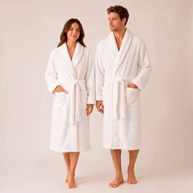 BATA DE BAÑO DE MICROFIBRA UNISEX CASA NEROLA TALLA L/XL - 1