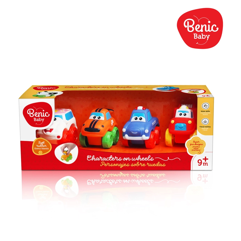 Juguete Set 4 autos Infantiles con Caritas - 1