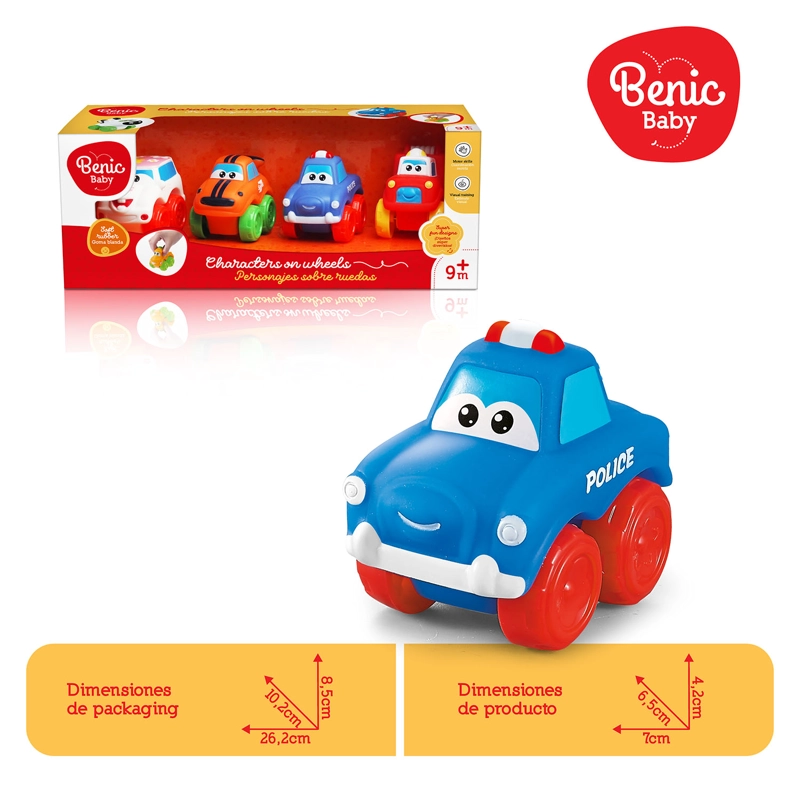 Juguete Set 4 autos Infantiles con Caritas - 2