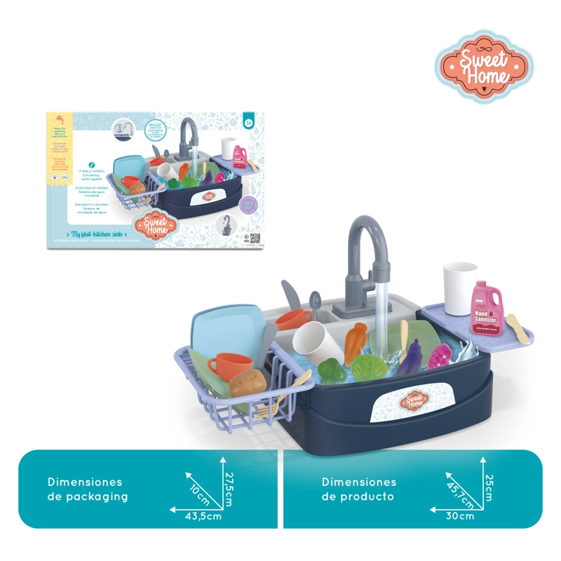 LAVAPLATOS JUGUETE AGUA REAL 26 ACCESORIOS COCINA NIÑOS Y NIÑAS - 3