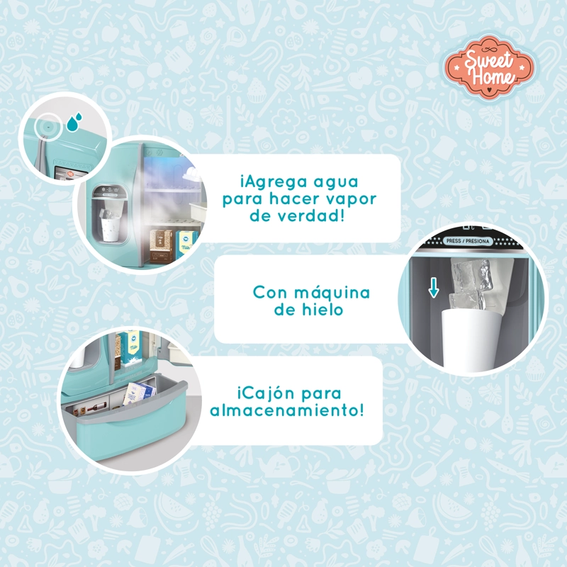 REFRIGERADOR JUGUETE CON VAPOR, LUZ, SONIDO Y HIELERA NIÑAS Y NIÑOS - 4