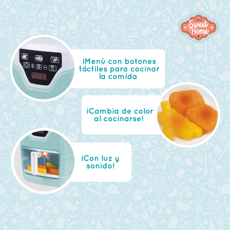 FREIDORA DE AIRE JUGUETE CON LUZ, SONIDO Y CAMBIO DE COLOR NIÑAS Y NIÑOS - 4