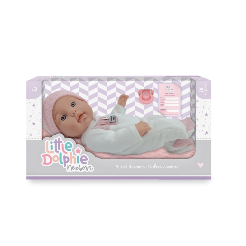 DULCES SUEÑOS – MUÑECA RECIE N NACIDA DE 30 CM CON COBIJA, ALMOHADA Y CHUPETE - 1