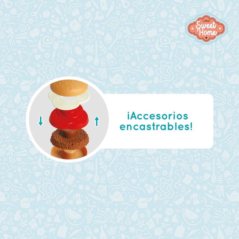 SET COMIDA RAPIDA JUGUETE 24 PZS HAMBURGUESA Y ACCESORIOS NIÑAS Y NIÑOS - 4