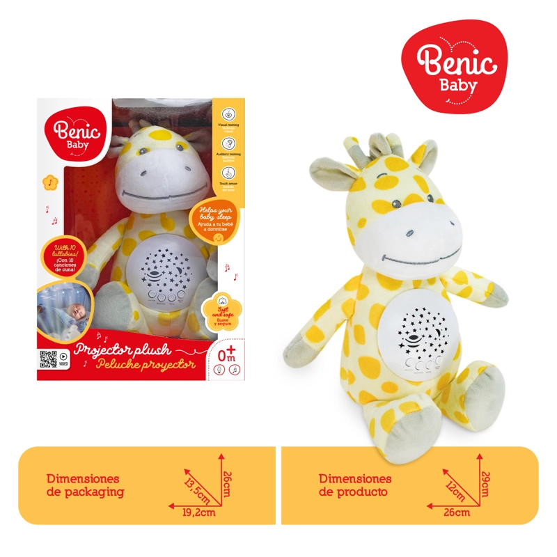 Juguete Peluche Jirafa Proyector de Luces y Sonidos Bebé - 3