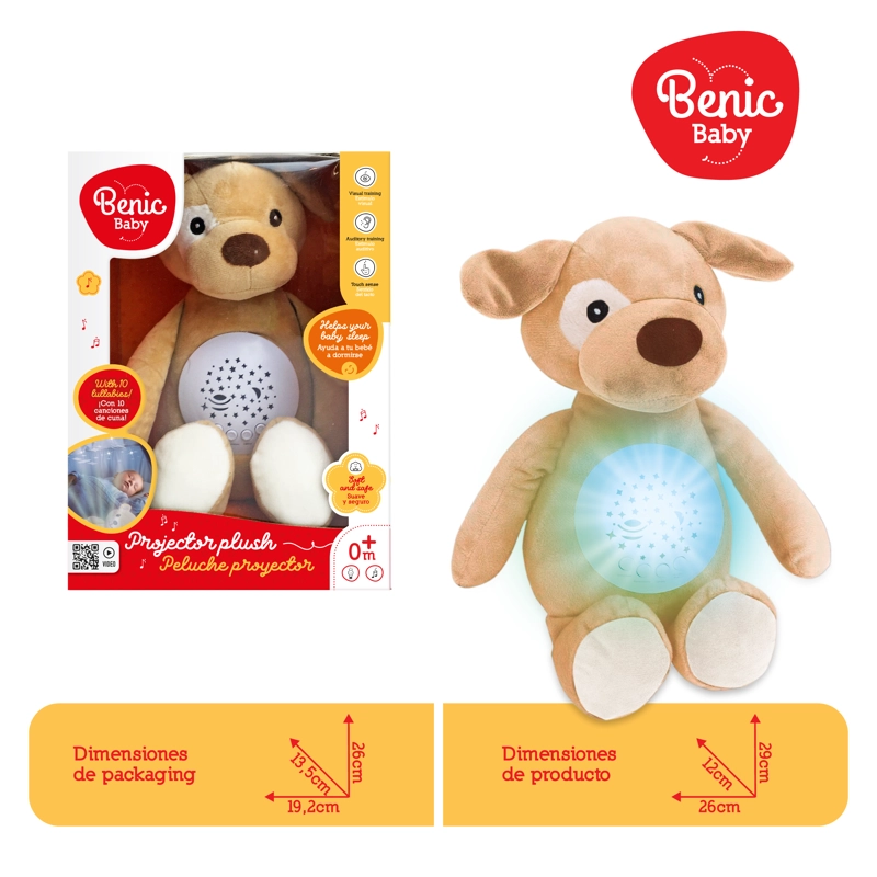 Juguete Peluche Perrito Proyector de Luces y Sonidos Bebé - 3