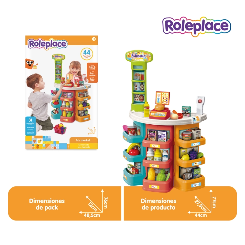 SUPERMERCADO JUGUETE 44 ACCESORIOS CON ESCANER - 3