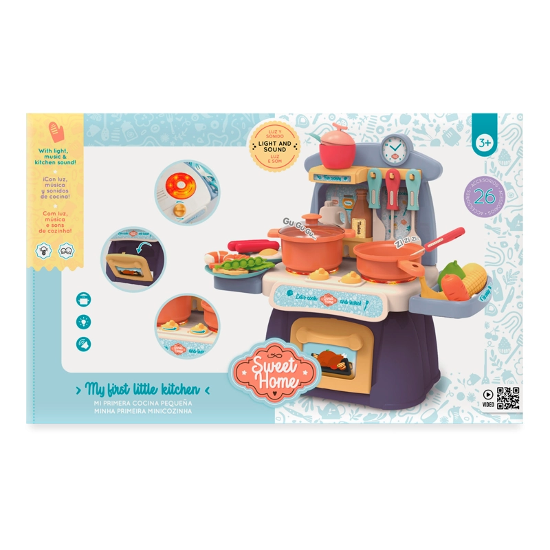 COCINA JUGUETE MINI CON LUZ SONIDO HORNO Y 26 ACCESORIOS NIÑAS Y NIÑOS - 2