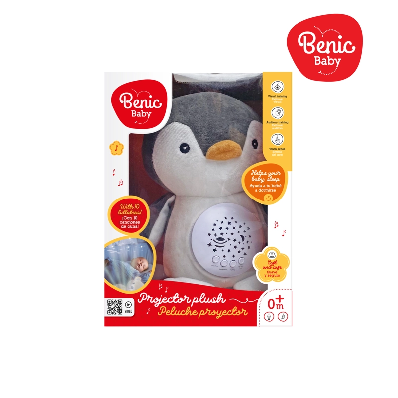 Juguete Peluche Pingüino Proyector de Luces y Sonidos Bebé - 2