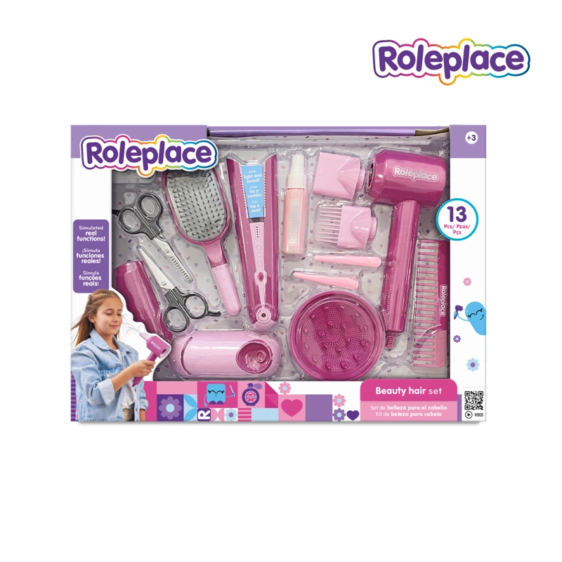 SET DE BELLEZA CABELLO CON LUZ, SONIDO Y 13 ACCESORIOS - 2