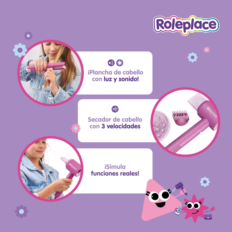 SET DE BELLEZA CABELLO CON LUZ, SONIDO Y 13 ACCESORIOS - 4
