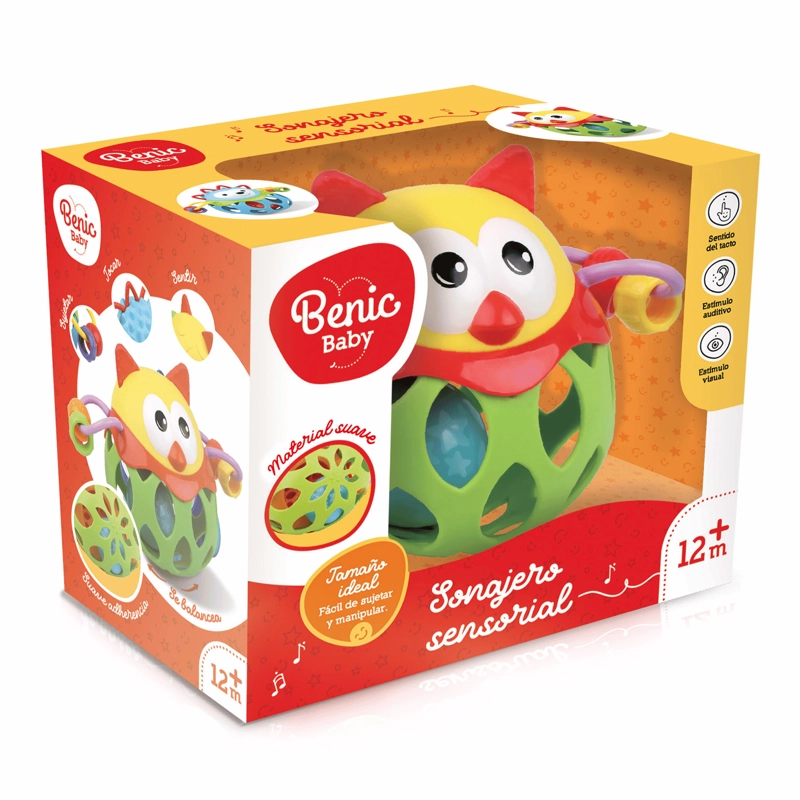 Juguete Sonajero Sensorial Suave con Texturas y Sonido Bebé - 1