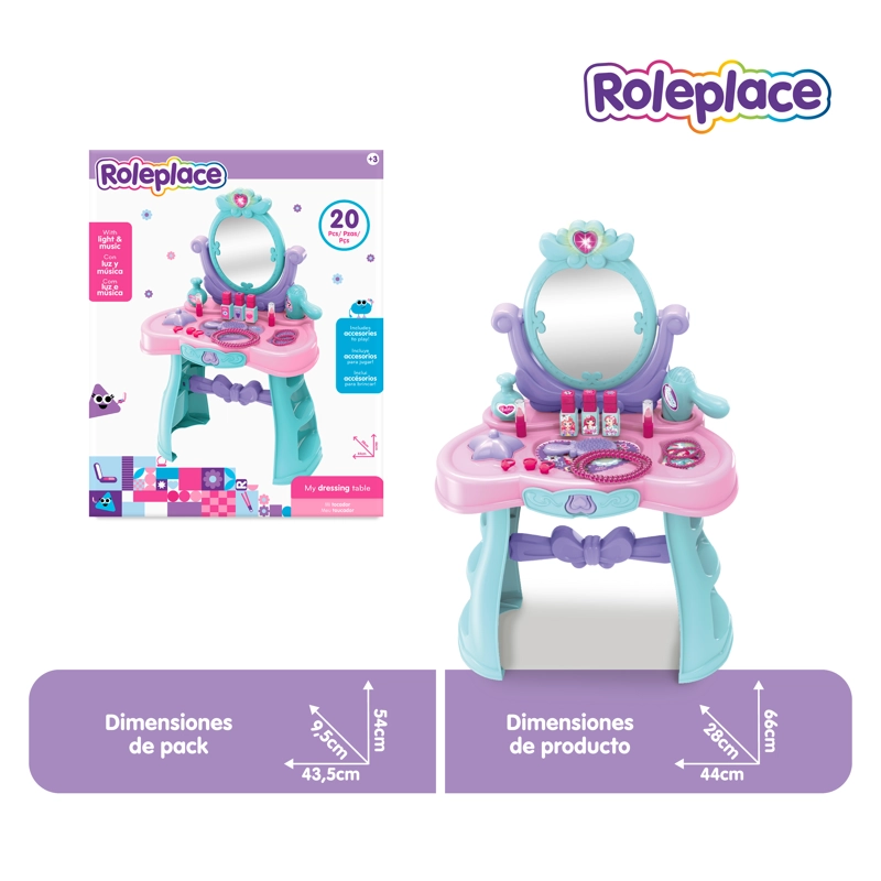 ROLEPLACE TOCADOR JUGUETE CON LUZ, SONIDO Y 16 ACCESORIOS - 3