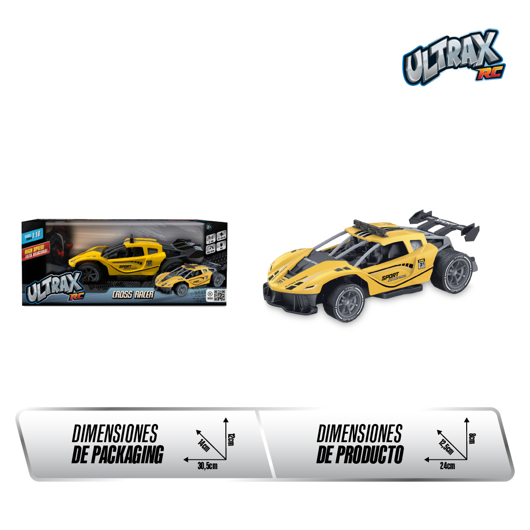 VEHICULO A ESCALA 1:18 CON CONTROL REMOTO A 27MHZ Y BATERIA RECARGABLE - 4