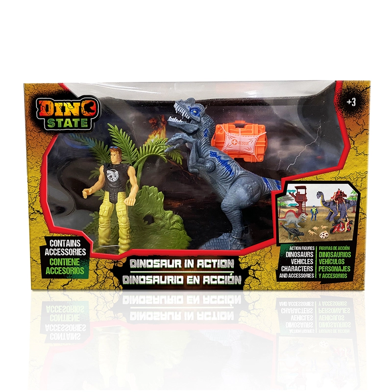 Juguete Set Dinosaurio con Accesorios y Escenario Jurásico - 1