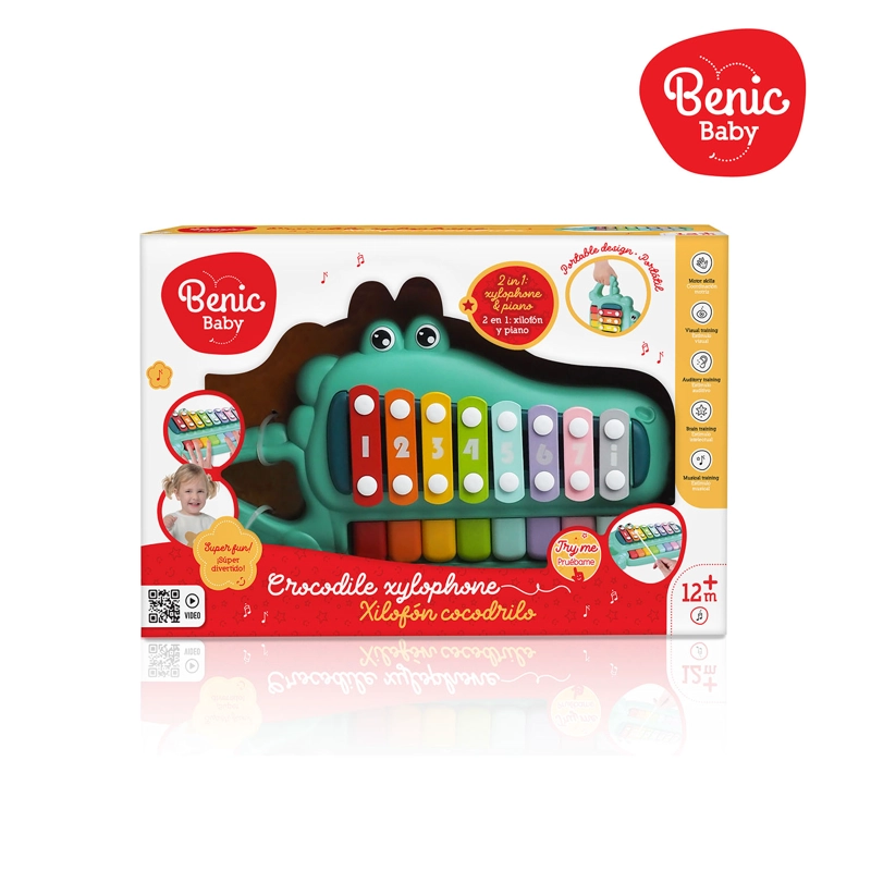 Juguete Xilófono Cocodrilo con Baquetas de Colores Bebé - 2
