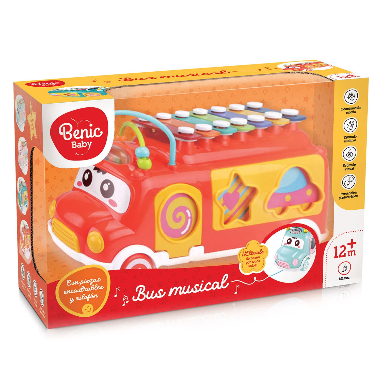 XILOFONO AUTOBUS BENIC BABY 8 TECLAS + 2 BAQUETAS - 2