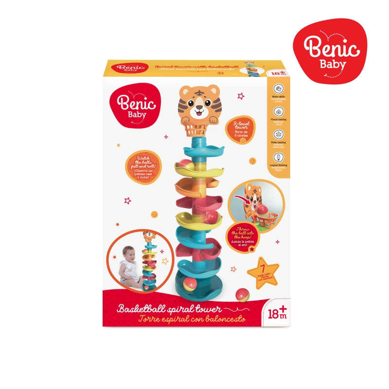 Juguete Bebé Torre Espiral con 7 Pelotas Sonajero 64 cm - 2