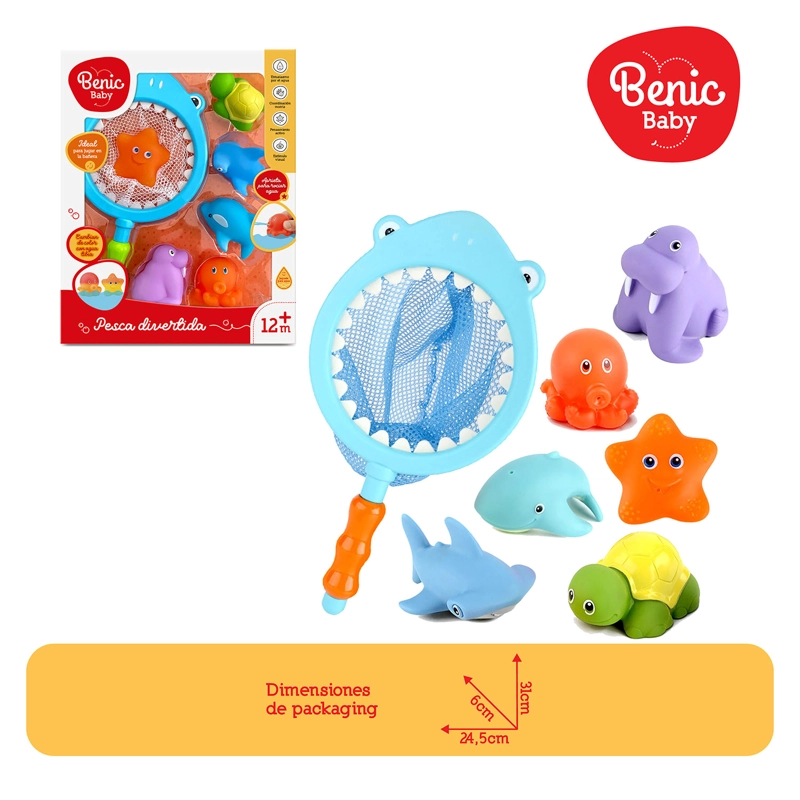 Juego de Pesca con Red Tiburón y Animalitos Juguete Bebé - 5